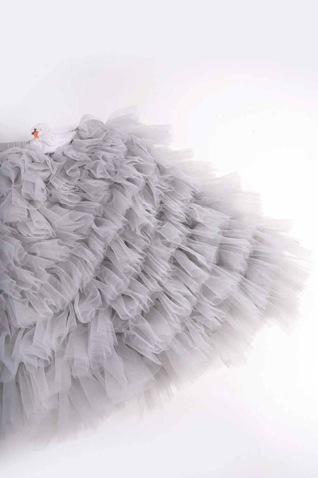 Poco Blush Swan Embroidered Tulle Skirt