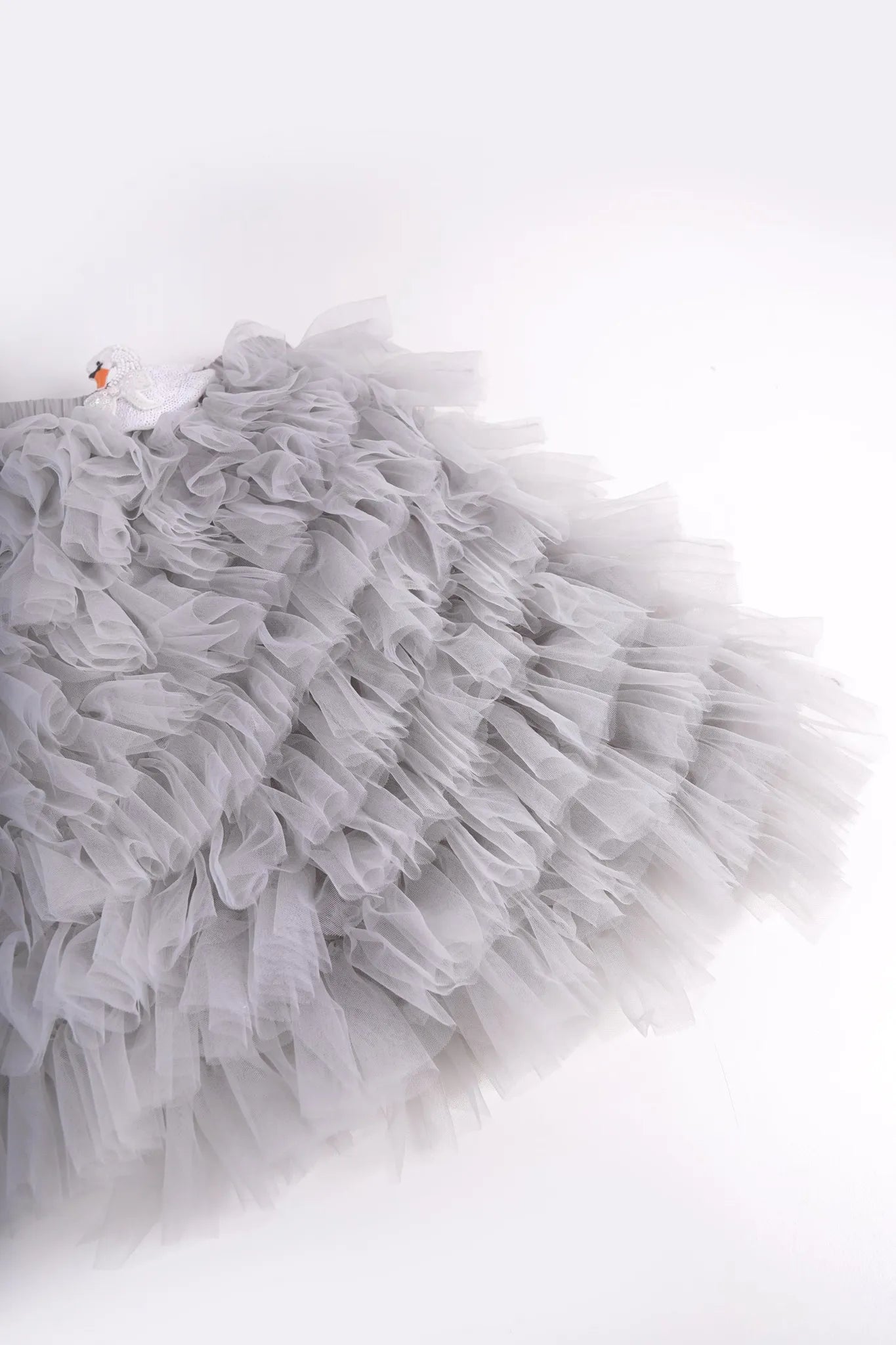 Poco Blush Swan Embroidered Tulle Skirt