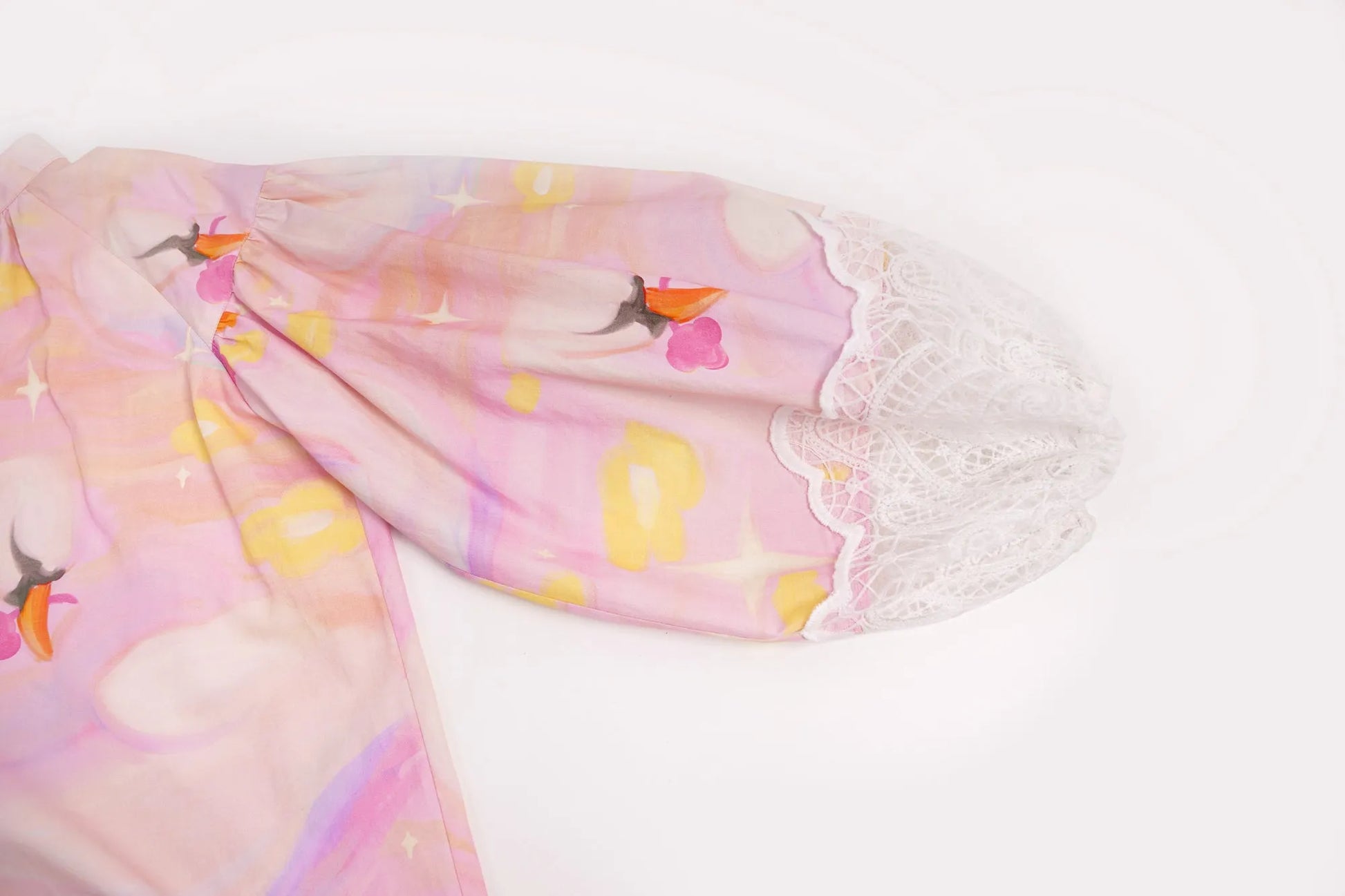 Poco Blush Swan Dream Print Lace Shirt