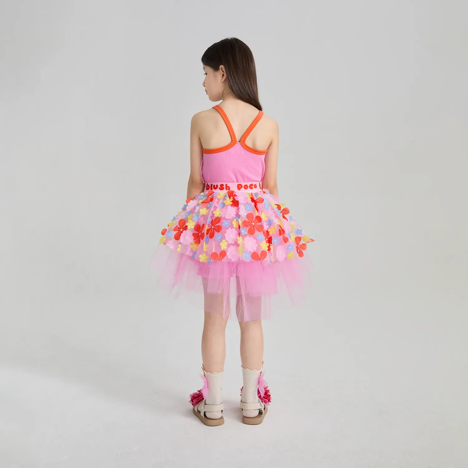 Poco Blush Tropical Flower Mesh Skort