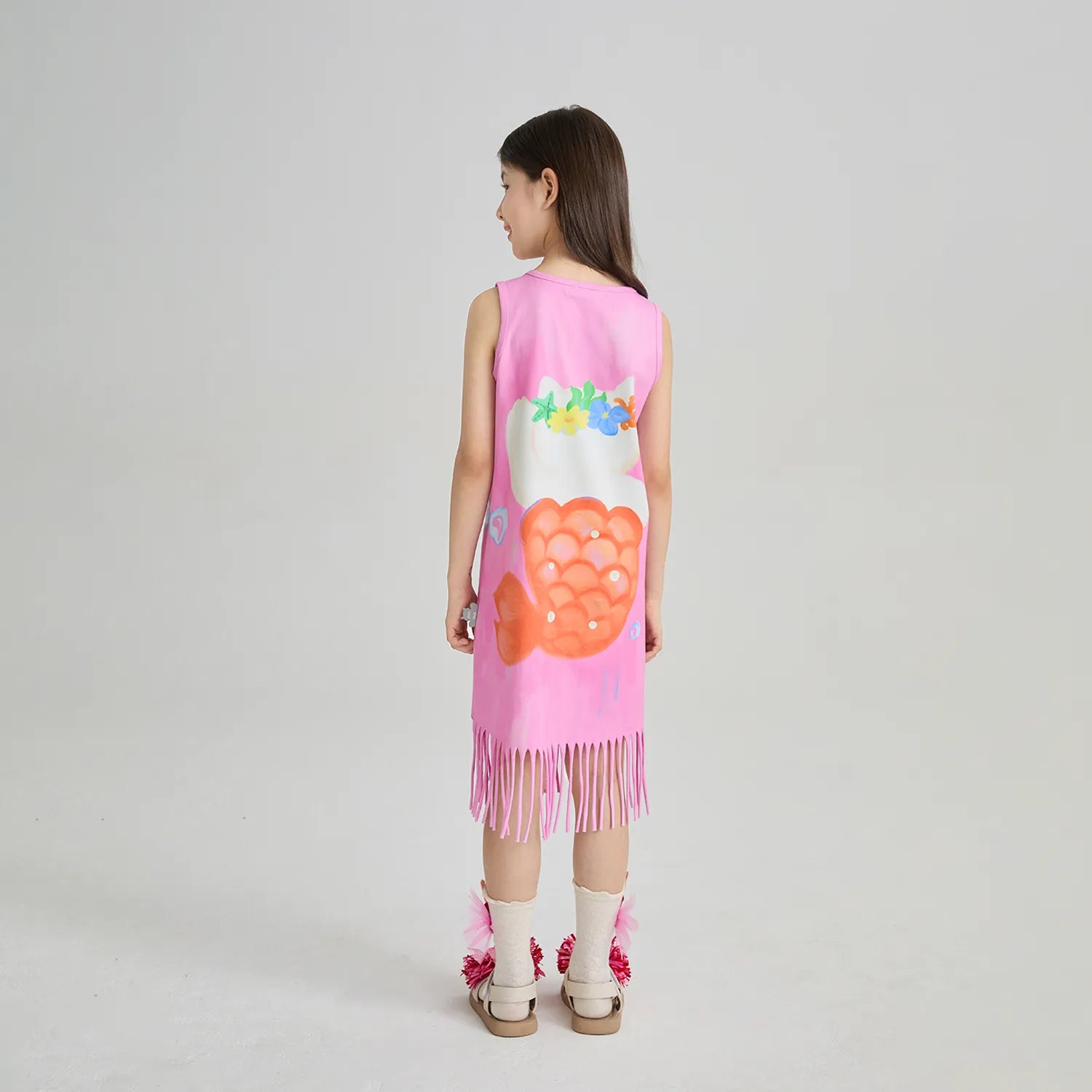 Poco Blush Hawaiian Mermaid Cat Tassel Maxi Skirt