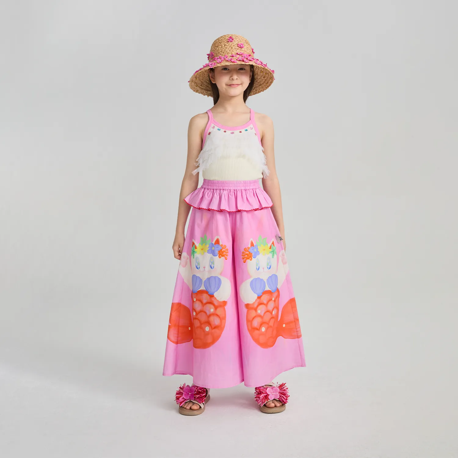 Poco Blush Hawaiian Mermaid Cat Culotte