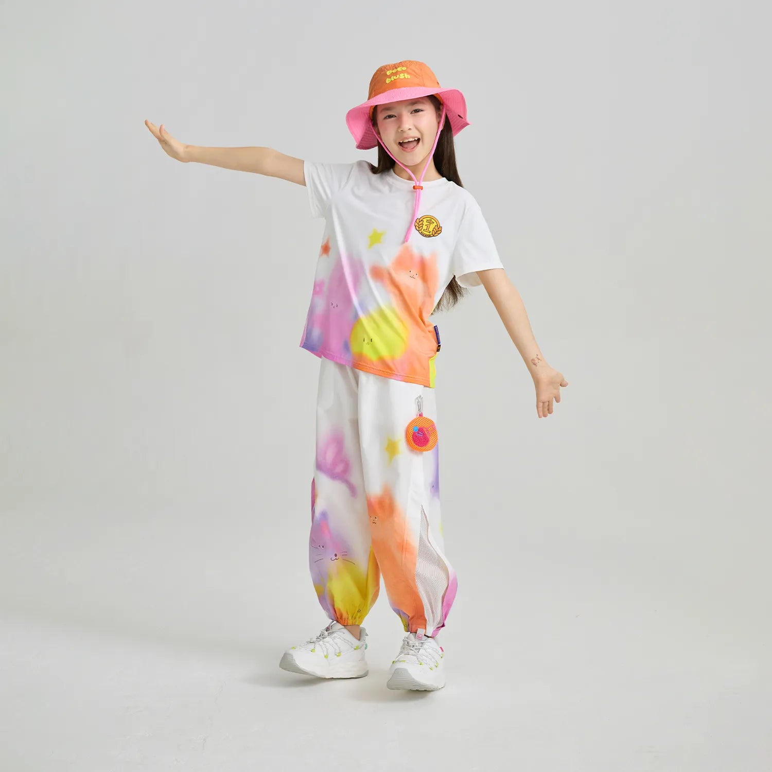 Poco Blush Dream Sports Day Print Bug‑Guard Pants