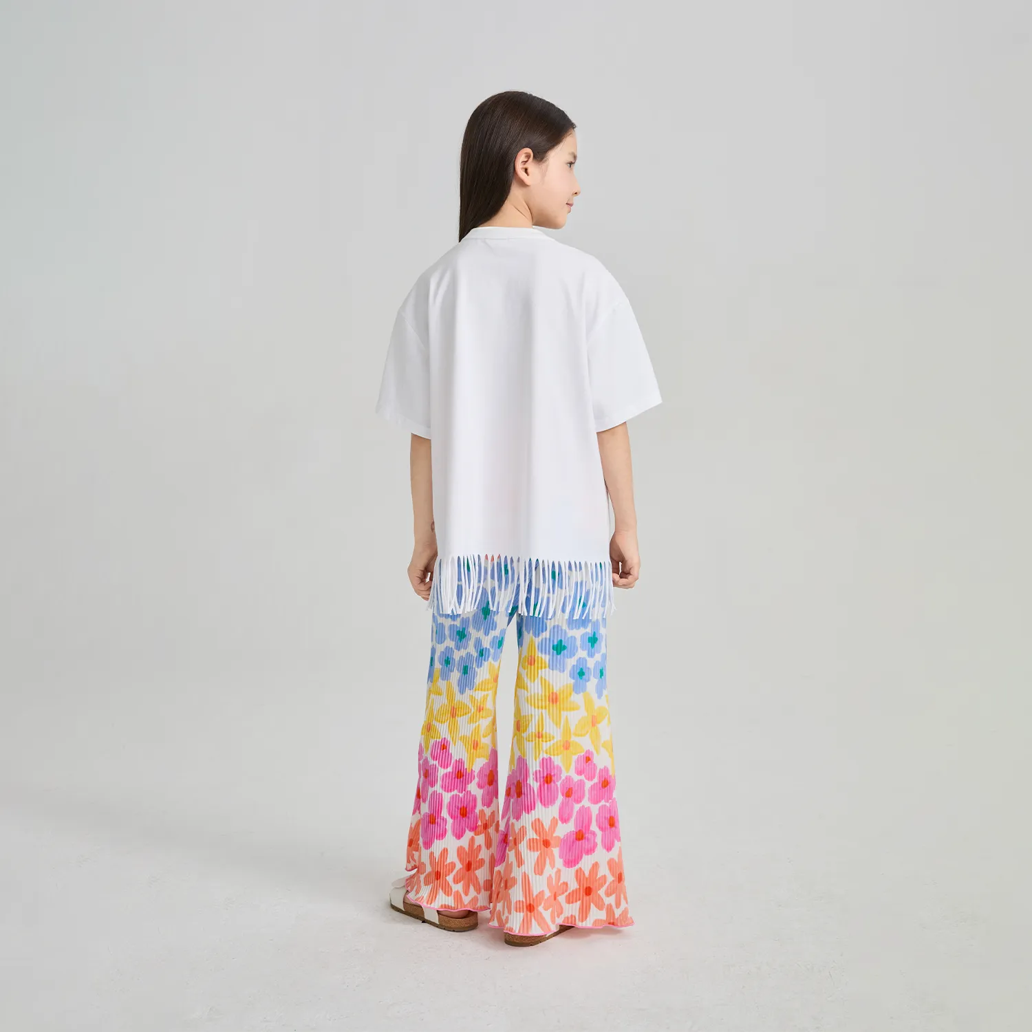 Poco Blush Mermaid Cat Tassel Embroidered Tee