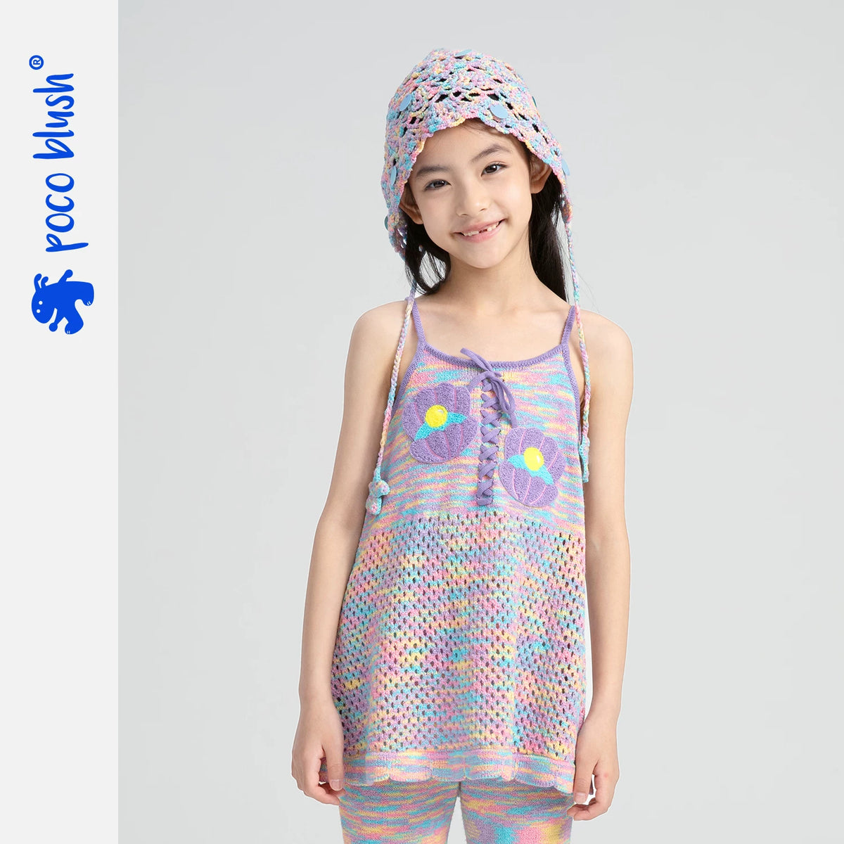 Poco Blush Mermaid Shell Knit Top