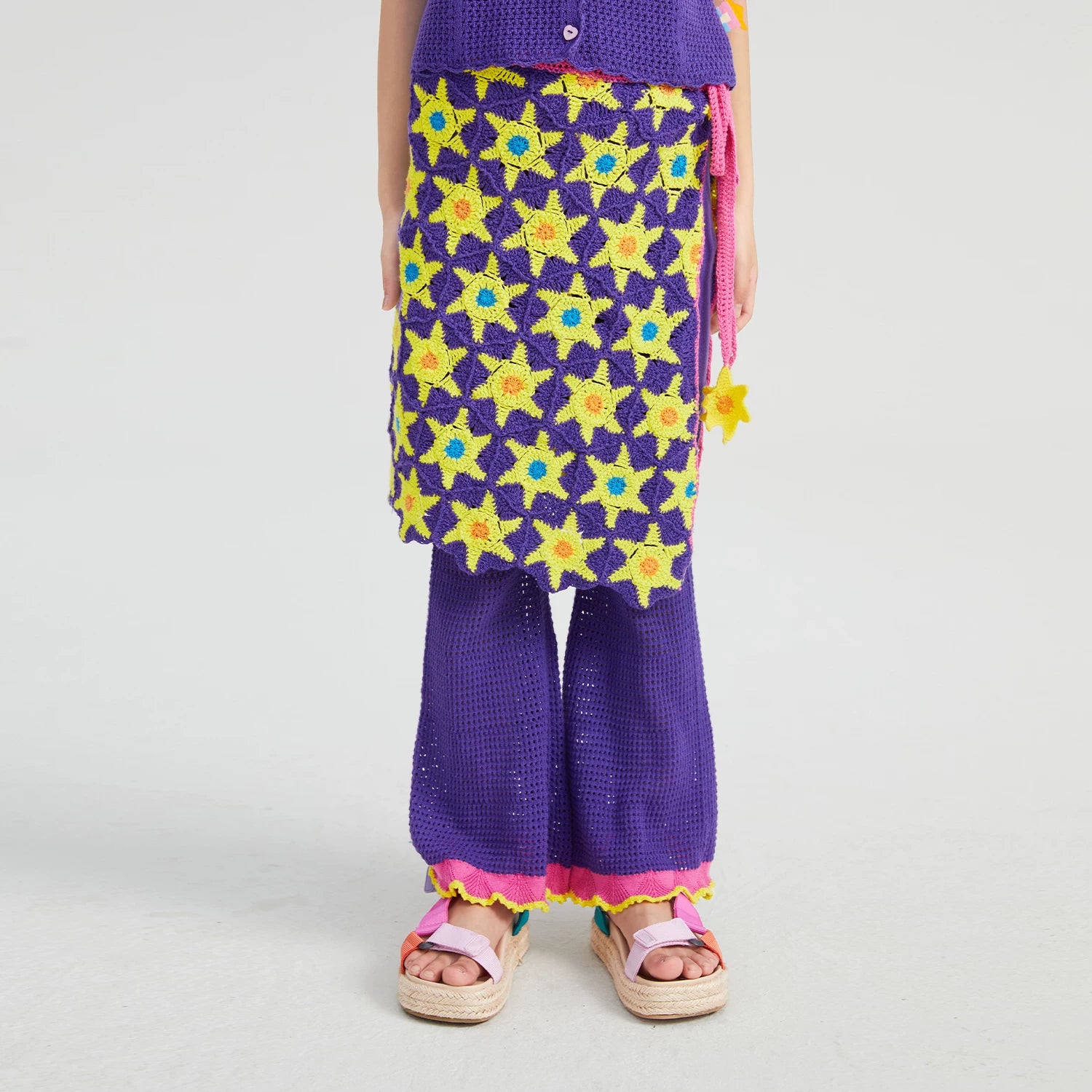 Poco Blush Star Crochet Wrap Skirt