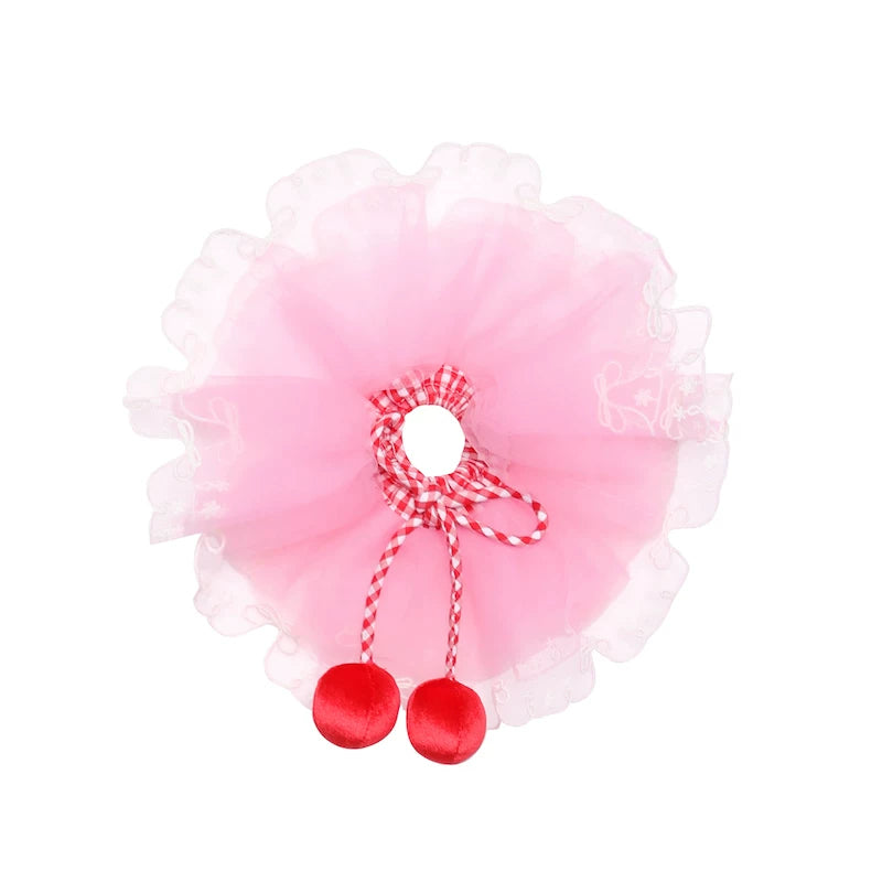 Poco Blush Lucky Cherry Embroidered Scrunchie