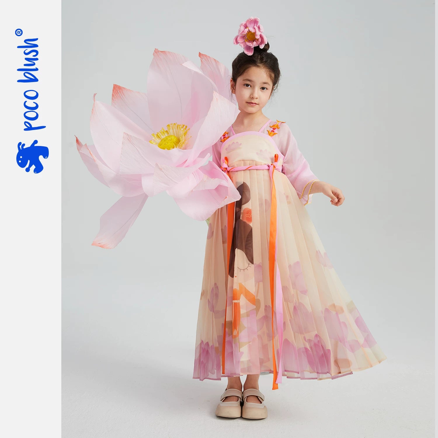 Poco Blush Lotus Sleeve Hanfu Dress
