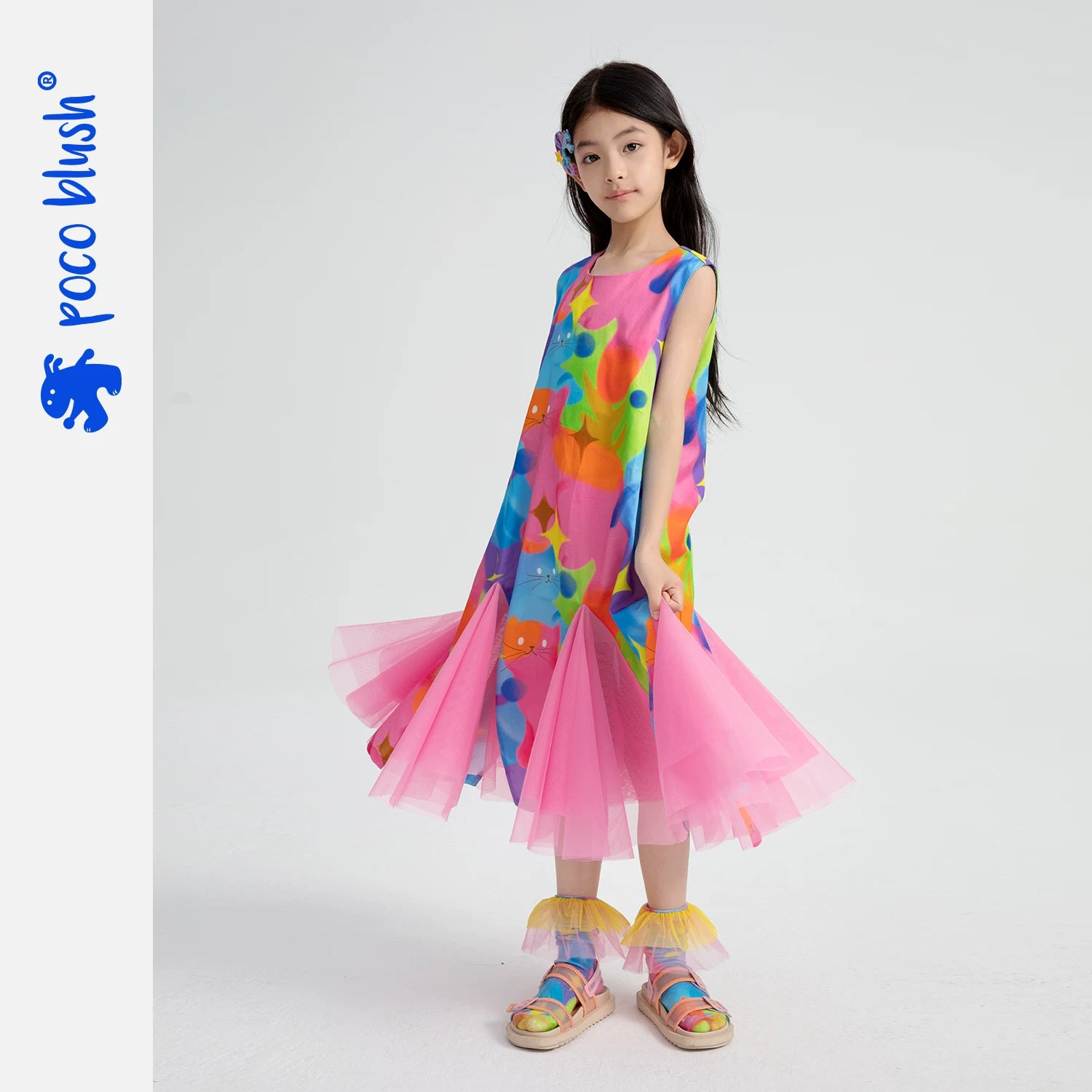 Poco Blush Starlit Cat Adventure Fishtail Dress