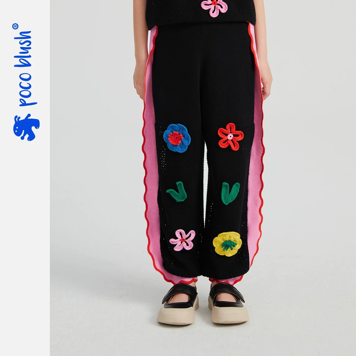 Poco Blush Camellia Lace Knit Pants