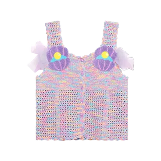 Poco Blush Mermaid Shell Knit Top