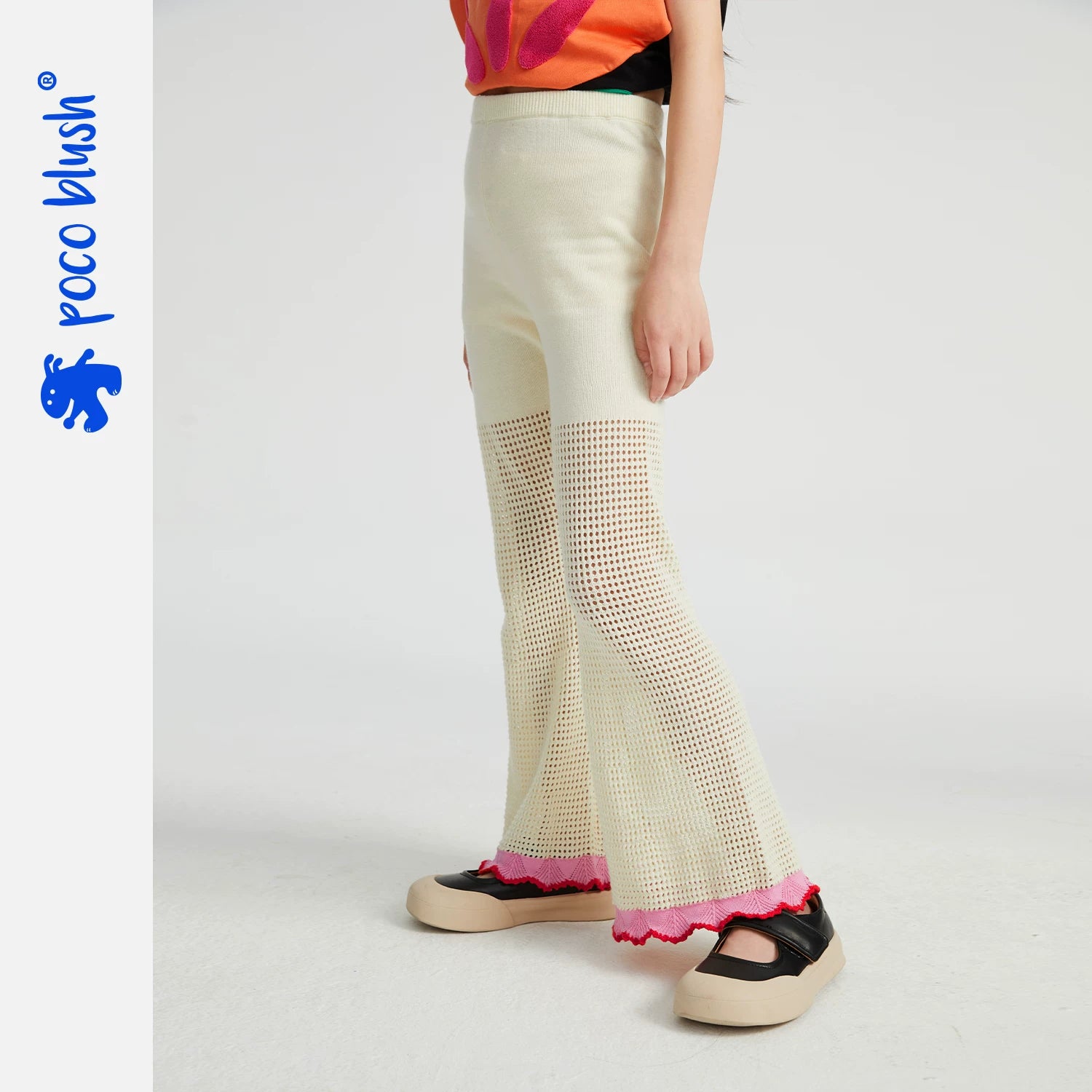 Poco Blush Camellia Lace Flare Pants