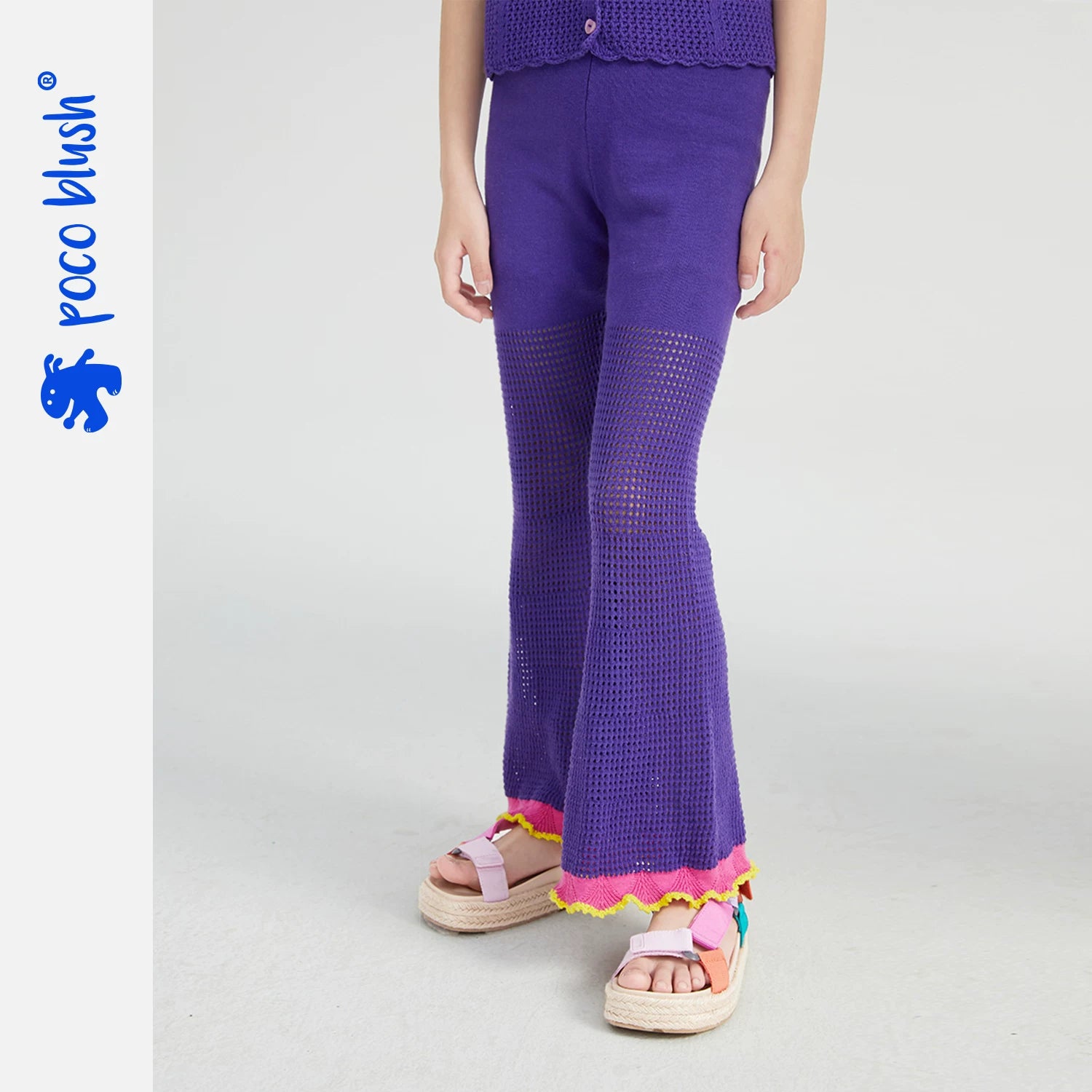 Poco Blush Pagoda Knit Flare Pants