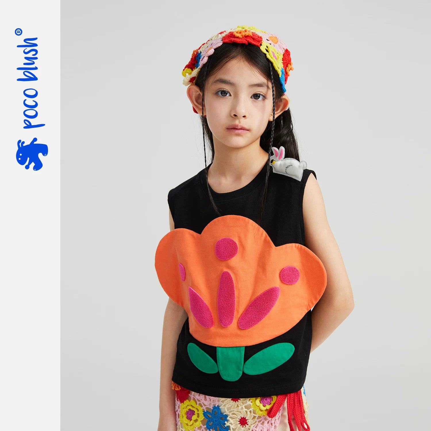 Poco Blush Big Camellia Badge Tank