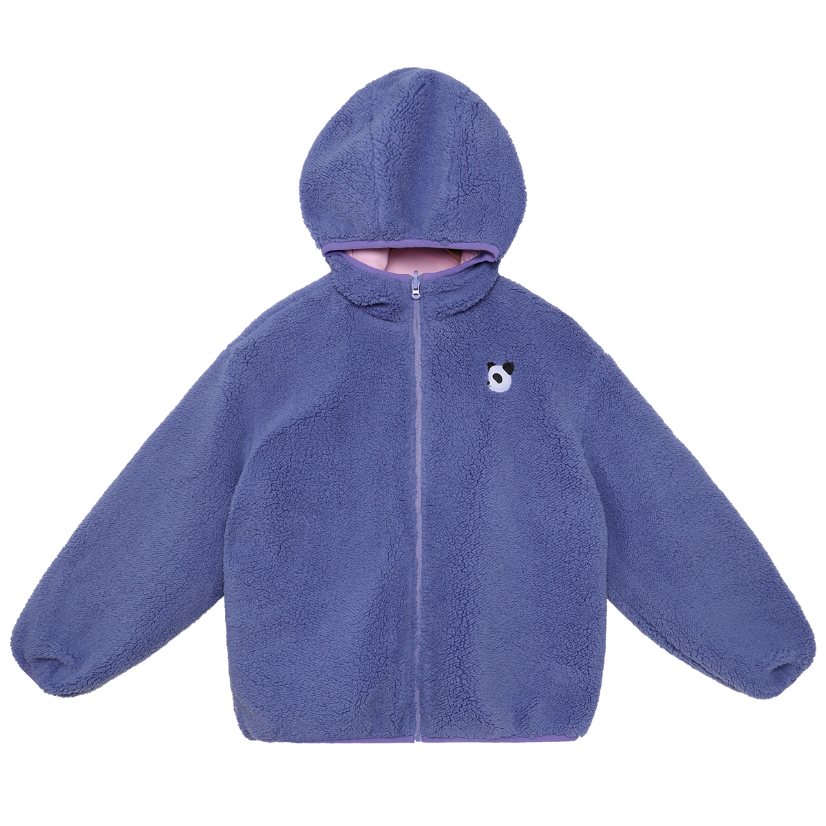 Ink-Wash Reversible Hooded Fleece Jacket — Peach Pink; the other wearable side of the same colourway