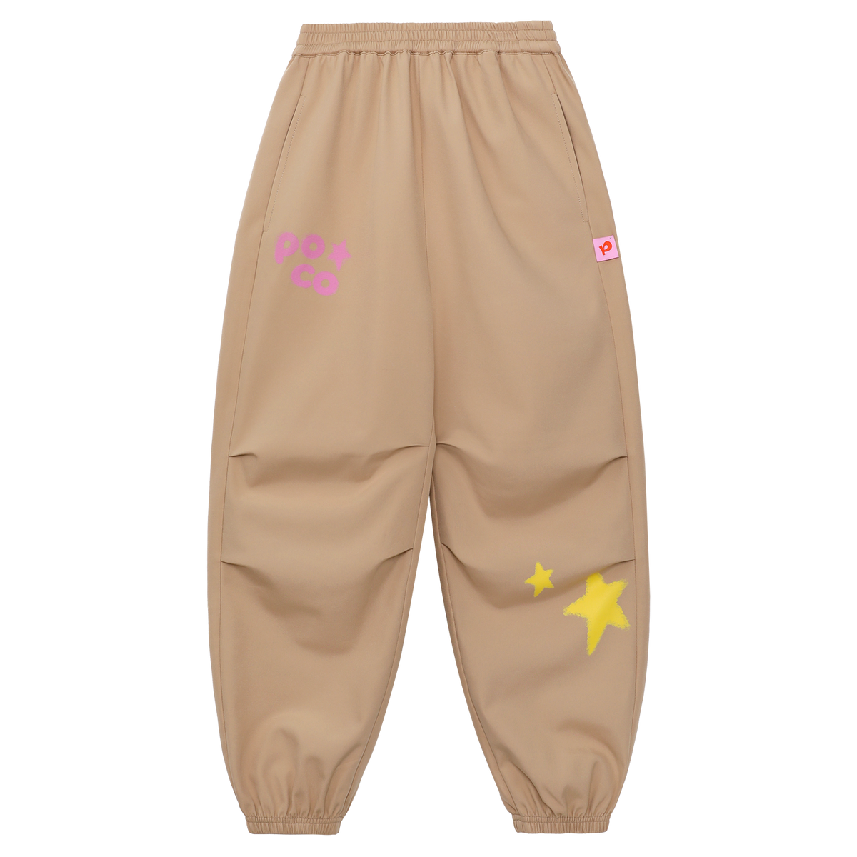 Ink-Wash Fleece-Backed Trousers — Soft Ochre; front flat lay