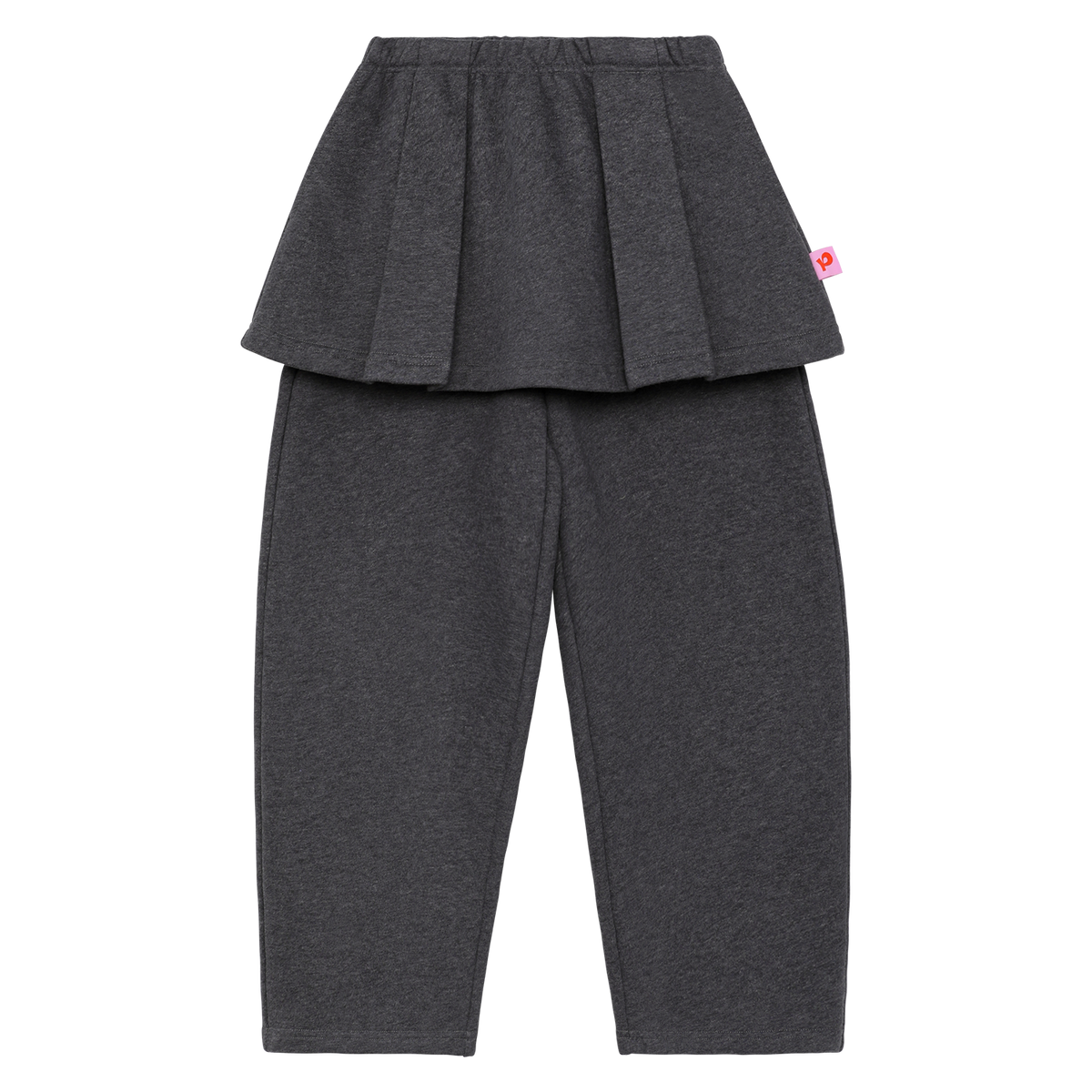 Ink-Wash Trousers & Pleated Skirt Set — Heather Grey; complete two-piece set; matching trousers and pleated skirt included