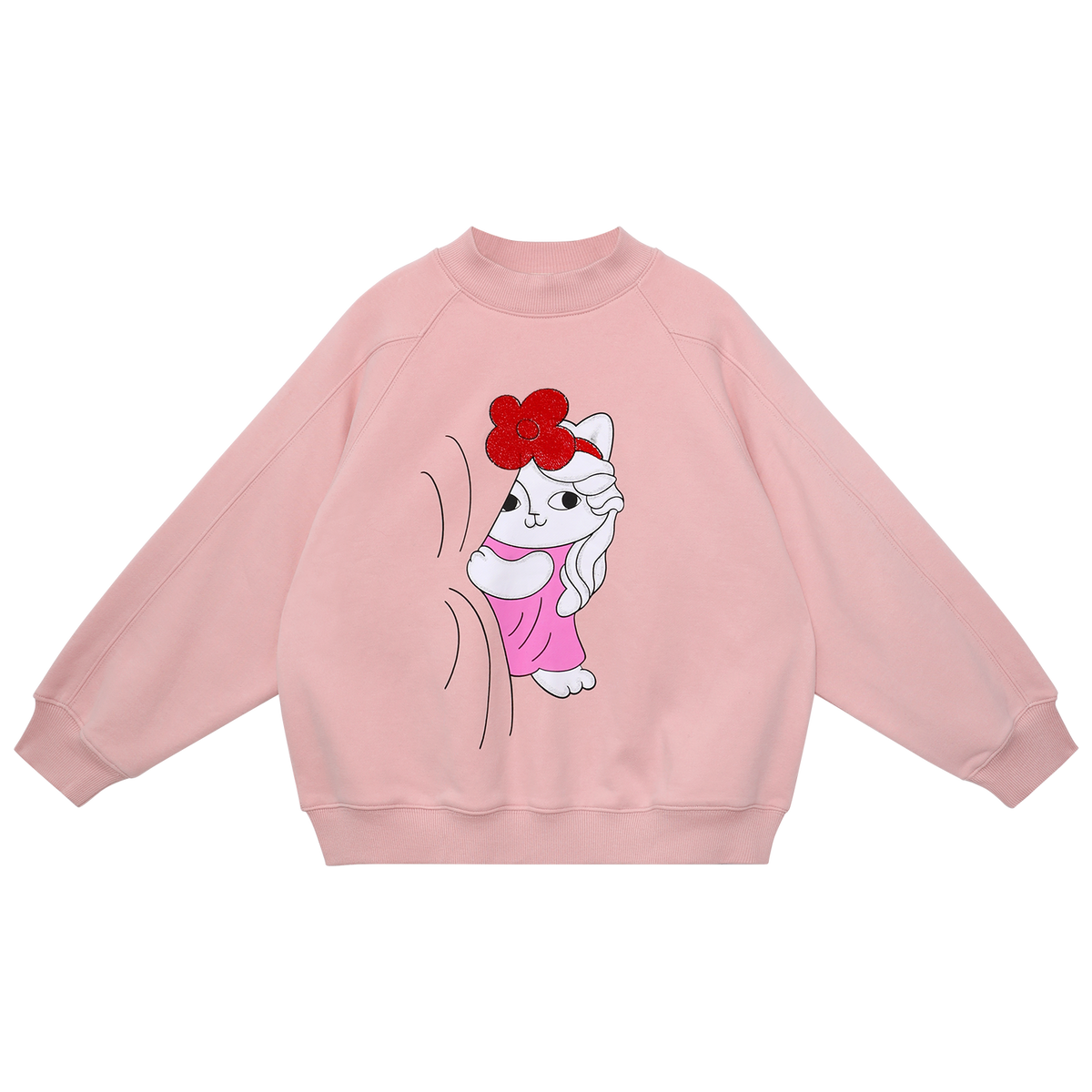 Hide-and-Seek Cat Sweatshirt — Dusty Pink