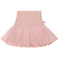 Cat-Story Pleated Organza Knit Skirt — Dusty Pink; front flat lay
