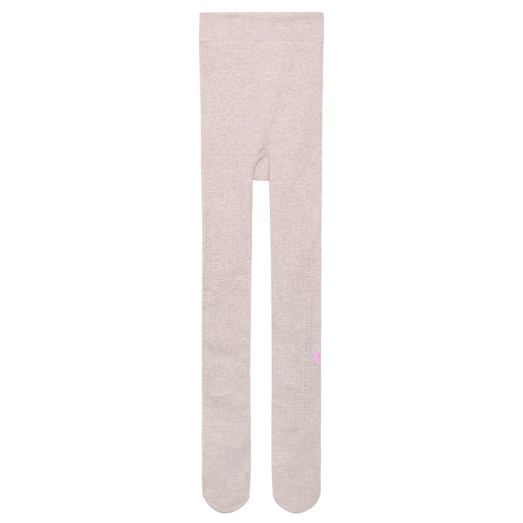 Fleece-Feel Knit Tights — Cheese Yellow; front flat lay