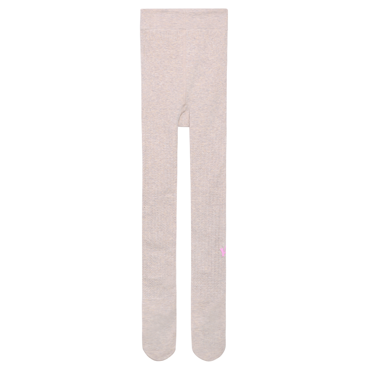 Fleece-Feel Knit Tights — Cheese Yellow; front flat lay