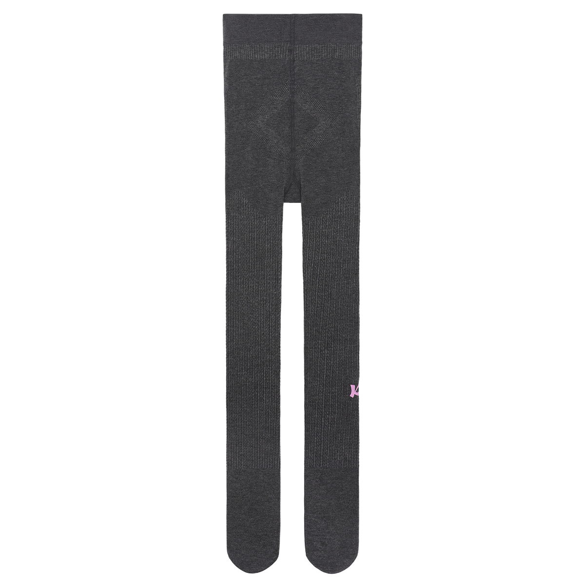 Fleece-Feel Knit Tights — Pencil Grey; front flat lay