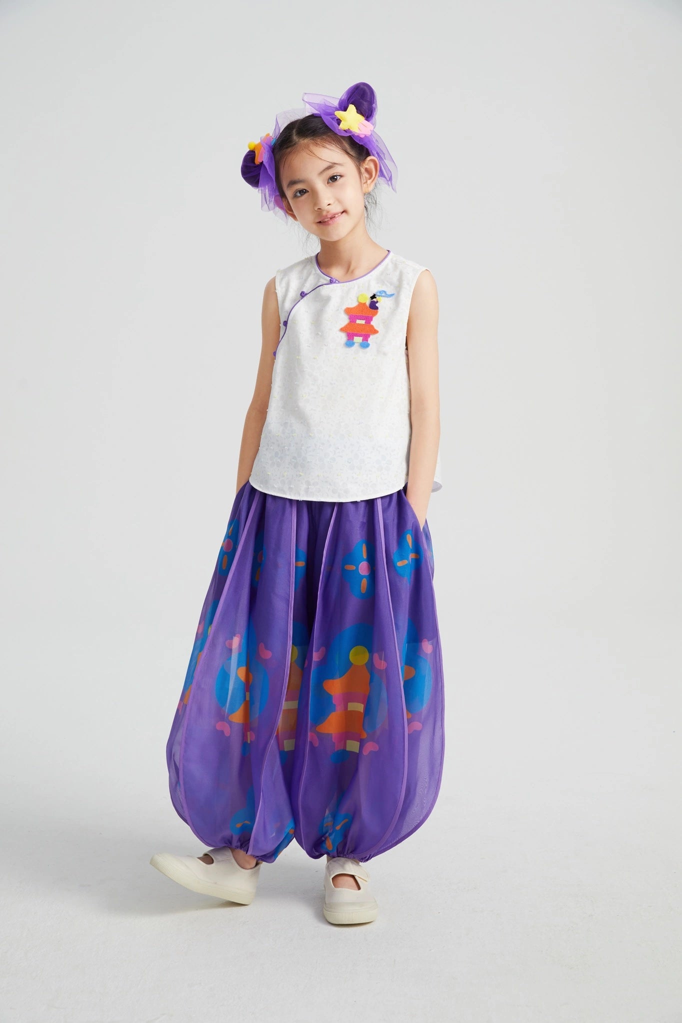 Poco Blush Moon-Lit Temple Lantern Puff Pants