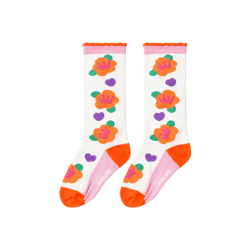 Camellia Jacquard Knee Socks by Poco Blush
