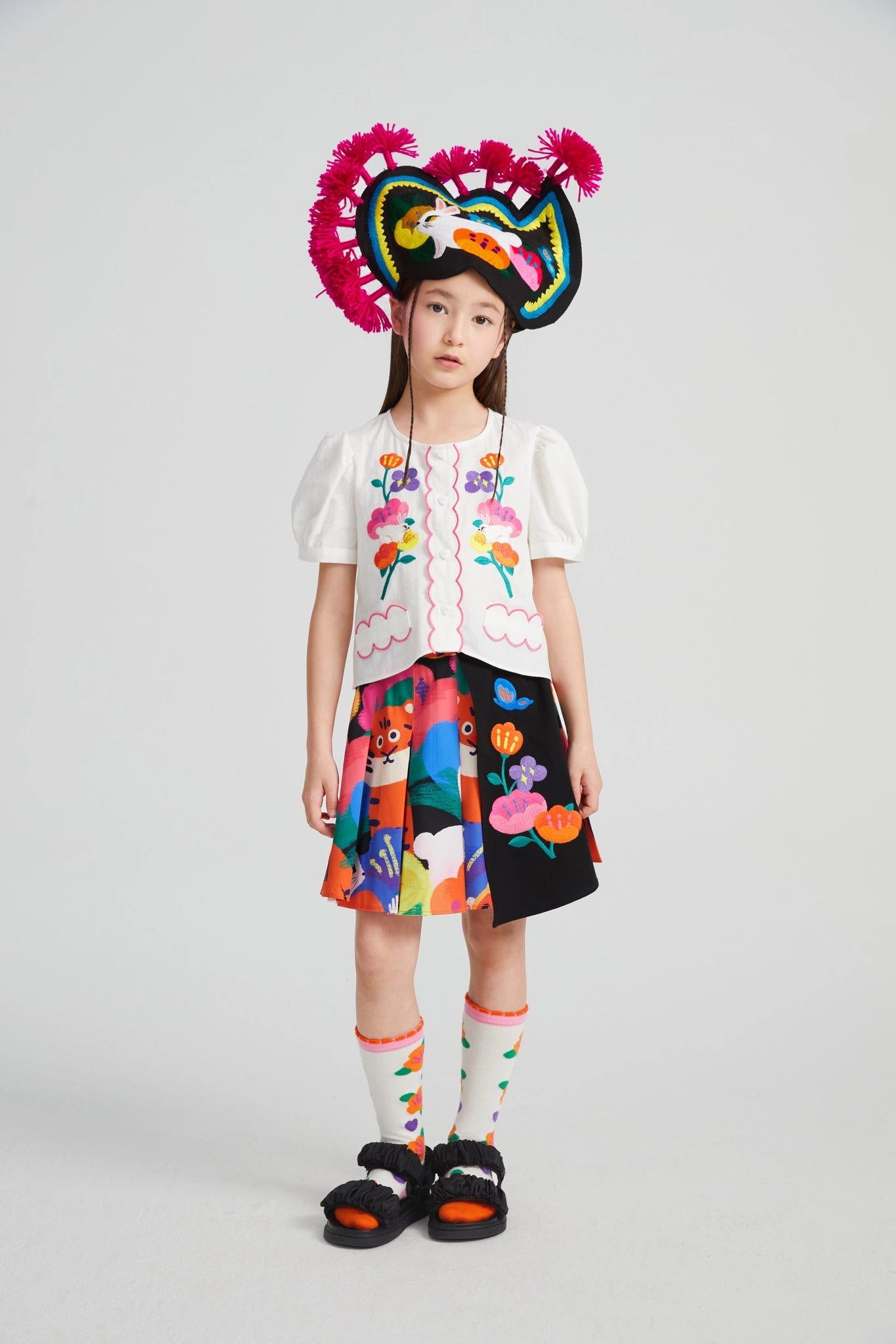 Poco Blush Camellia Jacquard Knee Socks