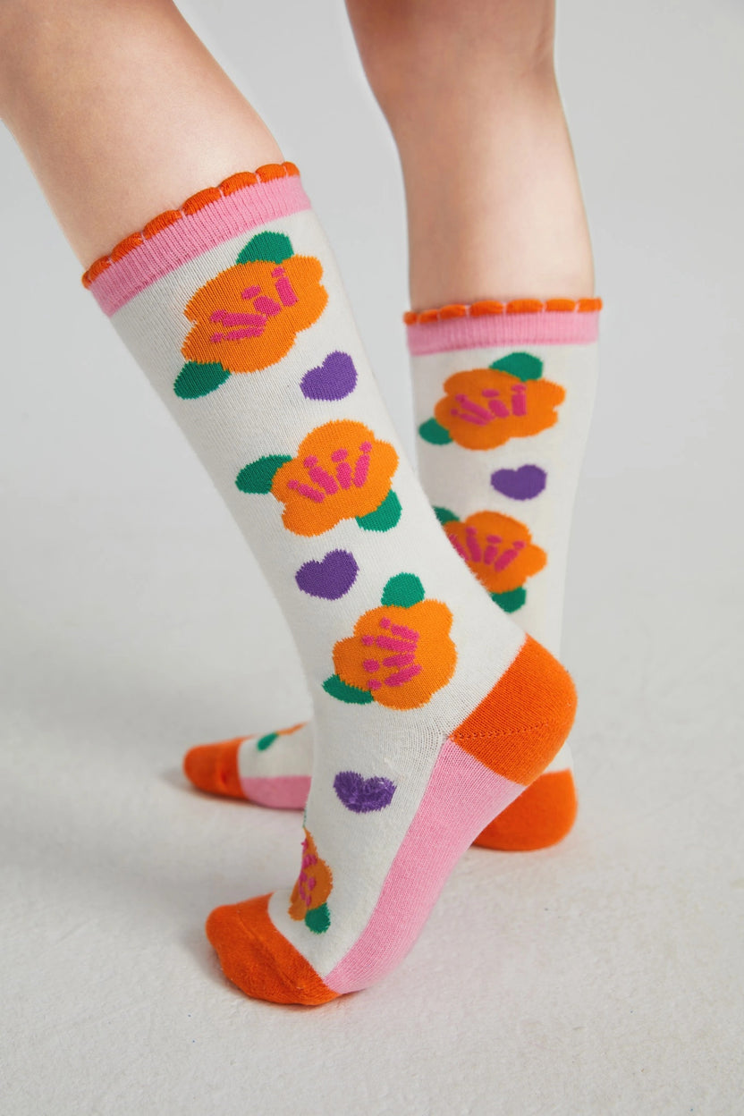 Camellia Jacquard Knee Socks by Poco Blush, image 8