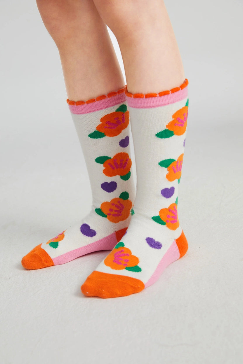 Camellia Jacquard Knee Socks by Poco Blush, image 2