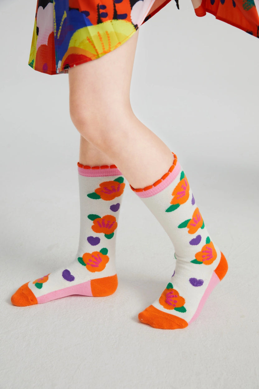 Camellia Jacquard Knee Socks by Poco Blush, image 4
