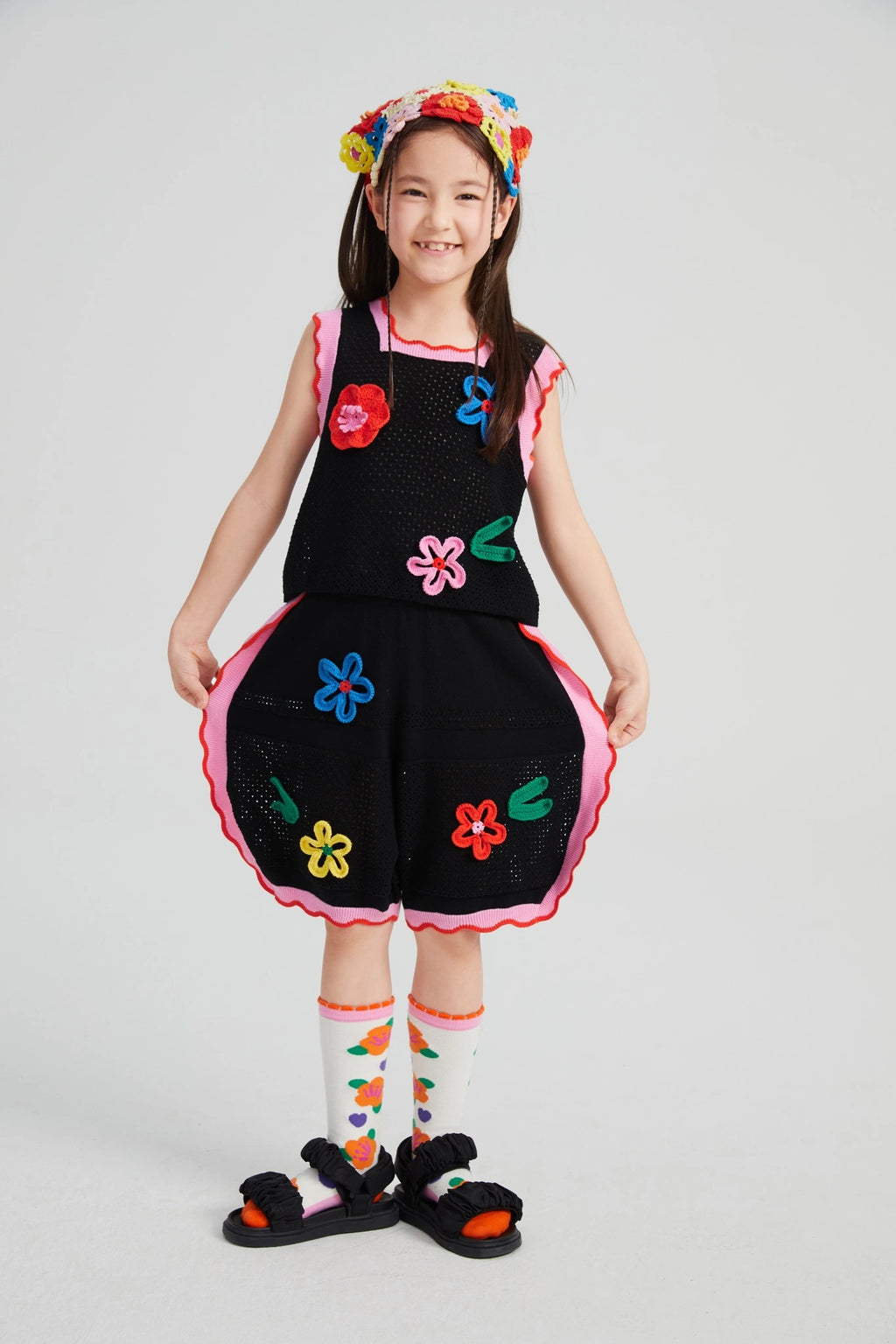 Poco Blush Camellia Jacquard Knee Socks