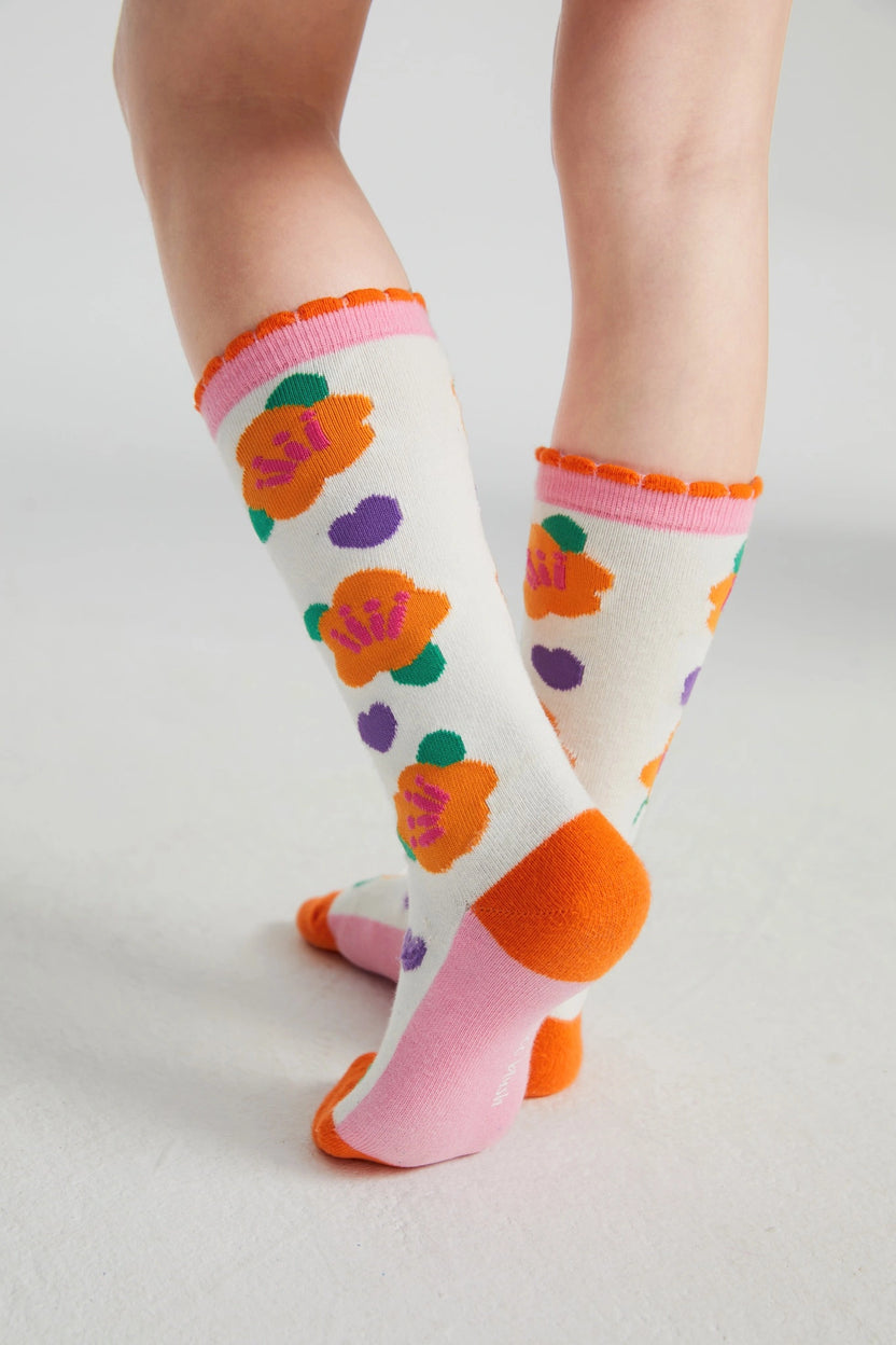Camellia Jacquard Knee Socks by Poco Blush, image 6