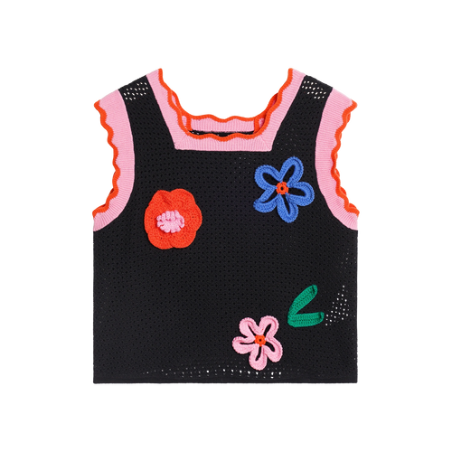 Camellia Blooms Lace Knit Tank by Poco Blush