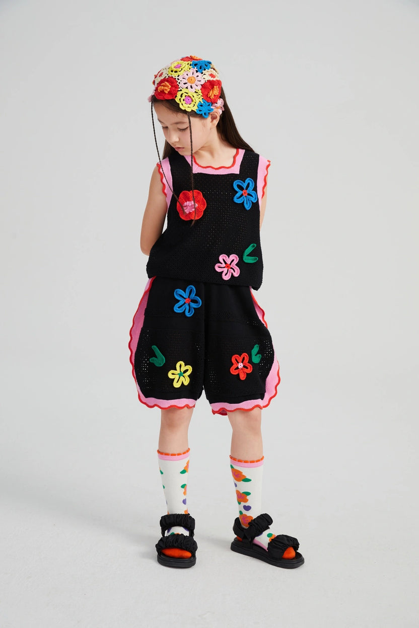 Camellia Blooms Lace Knit Tank by Poco Blush, image 4
