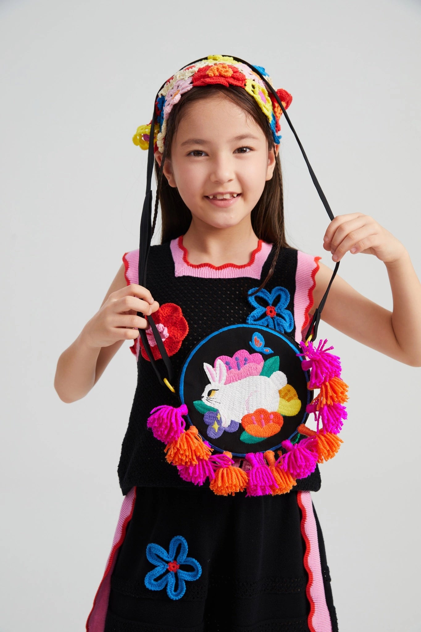 Poco Blush Camellia Blooms Lace Knit Shorts