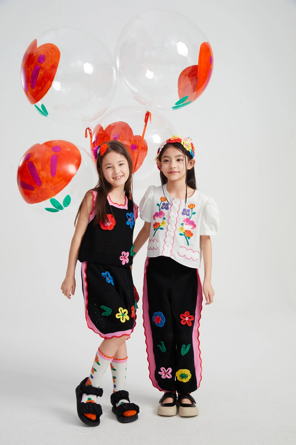 Poco Blush Camellia Blooms Lace Knit Shorts