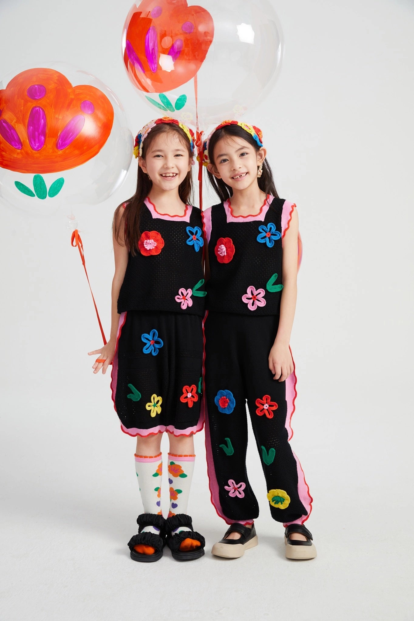 Poco Blush Camellia Blooms Lace Knit Shorts