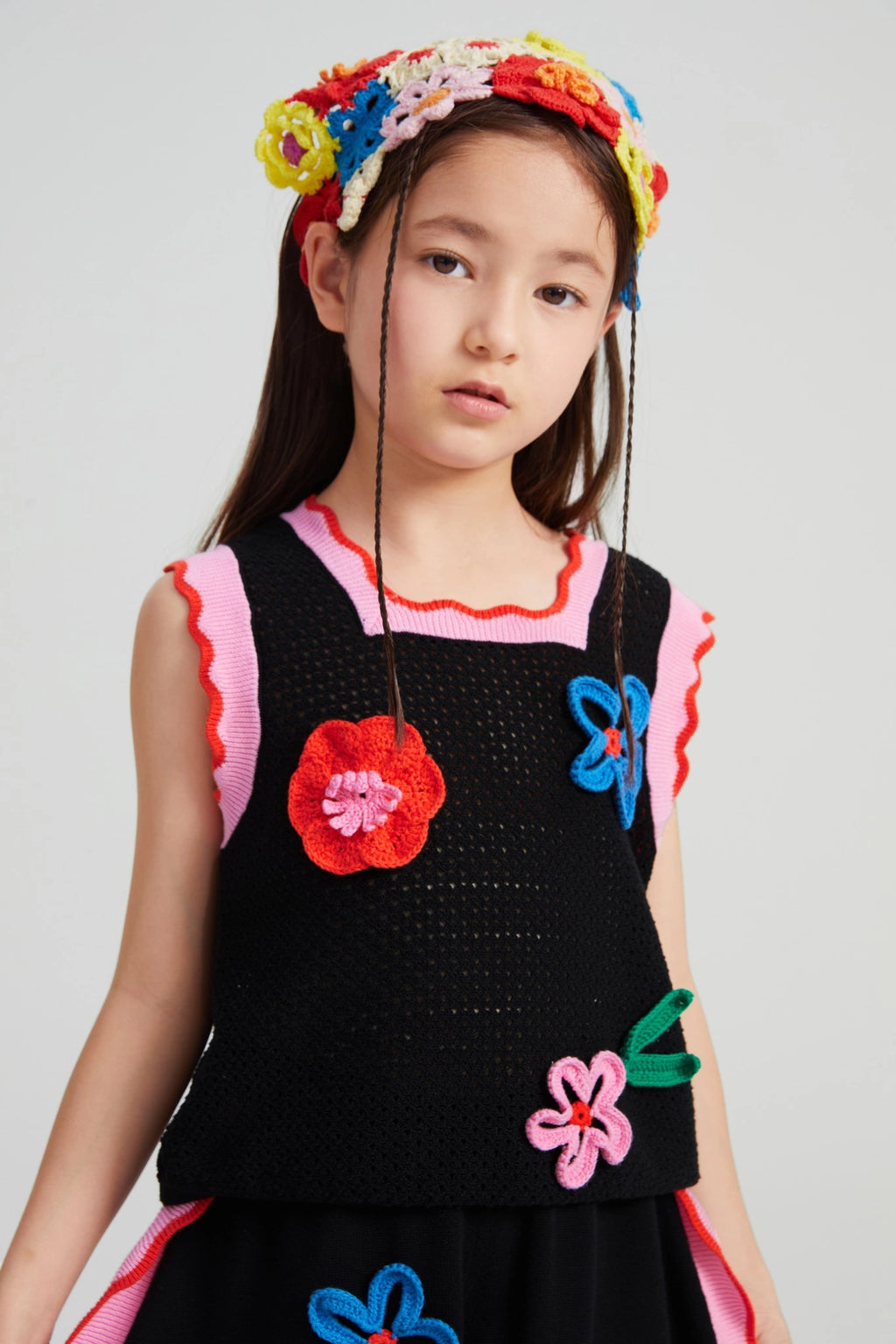 Poco Blush Camellia Blooms Lace Knit Shorts