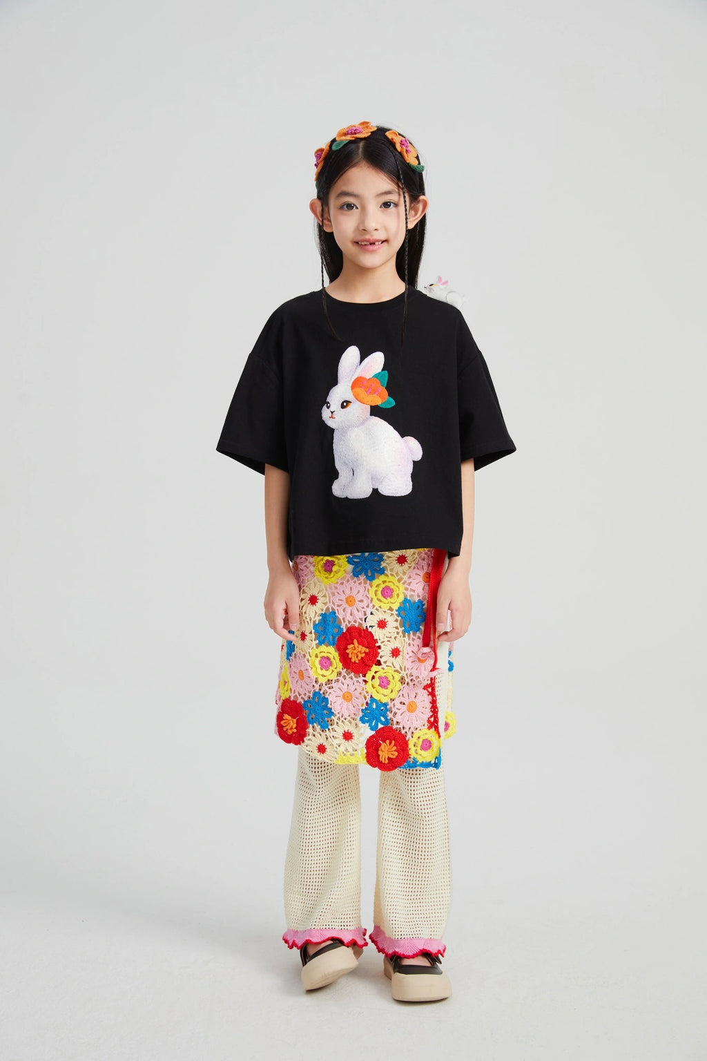 Poco Blush Camellia Lace Flare Pants