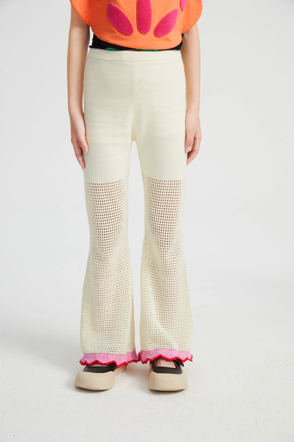 Poco Blush Camellia Lace Flare Pants
