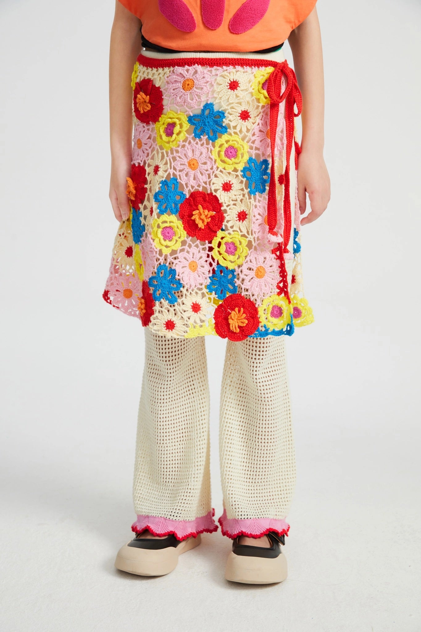 Poco Blush Camellia Lace Flare Pants