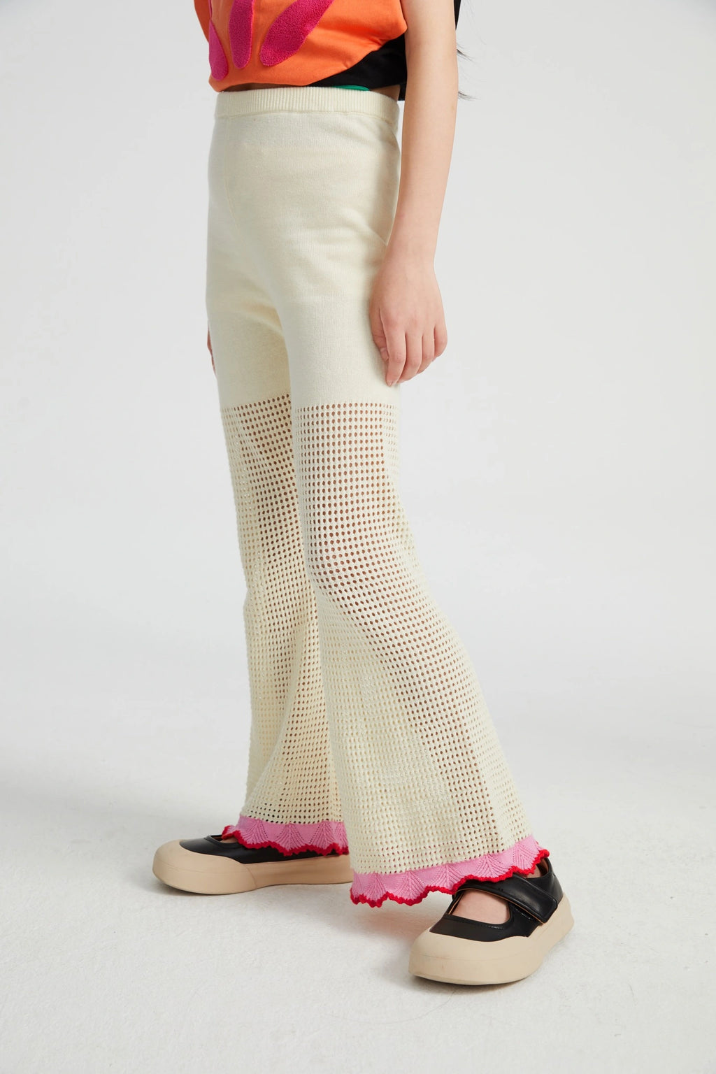 Poco Blush Camellia Lace Flare Pants