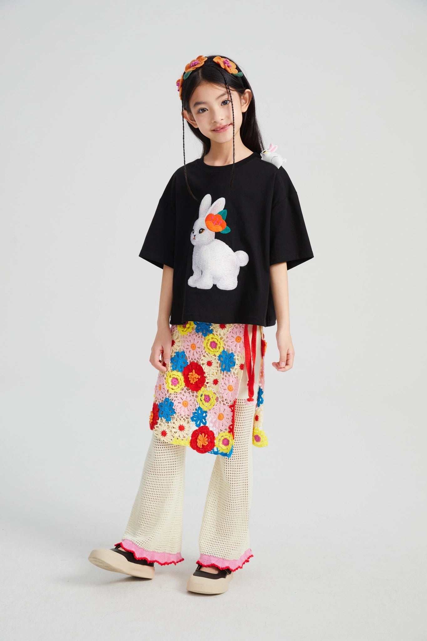 Poco Blush Camellia Lace Flare Pants