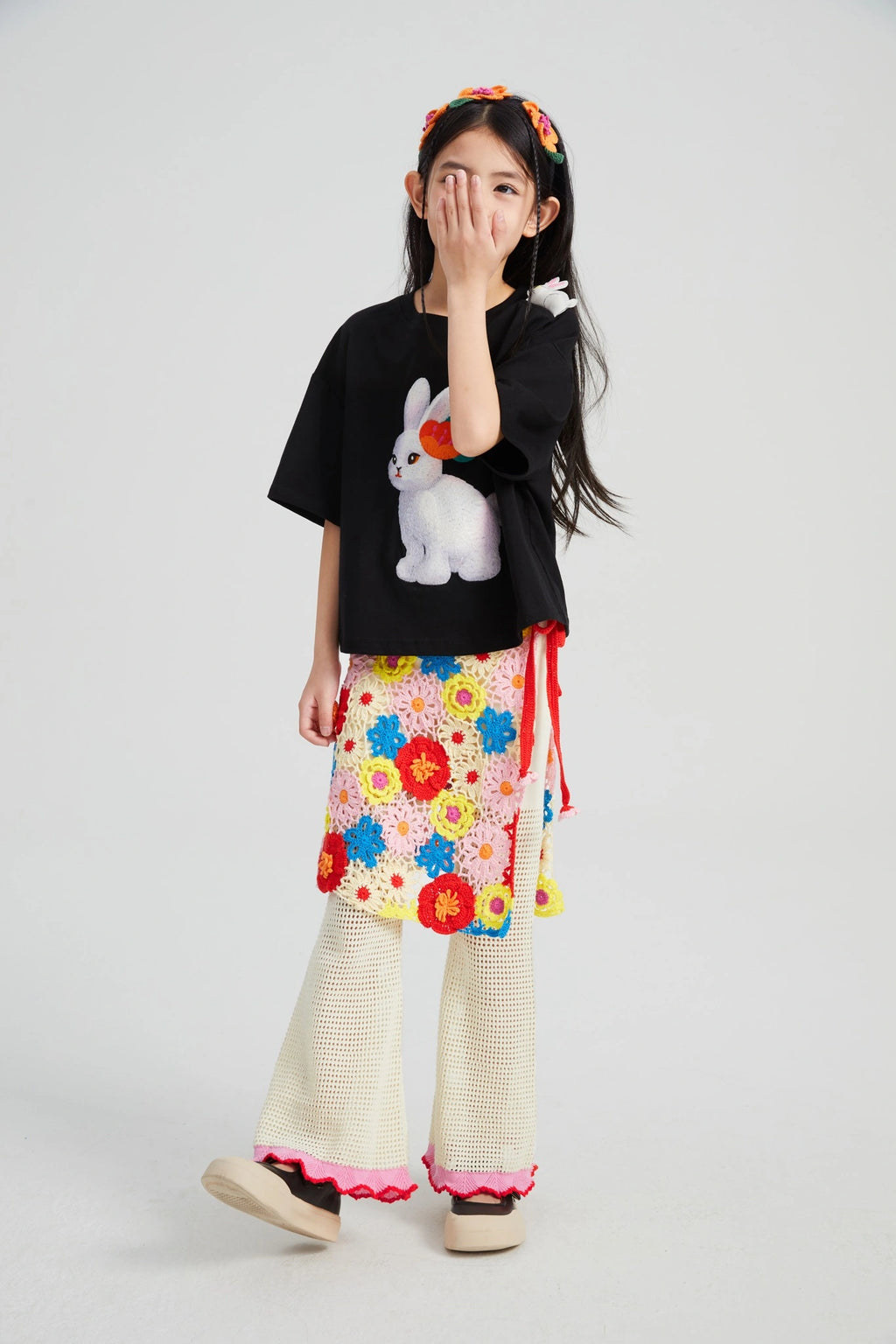 Poco Blush Camellia Lace Flare Pants