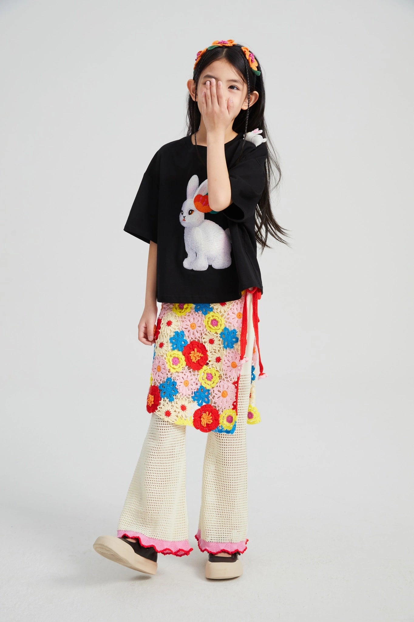 Poco Blush Camellia Lace Flare Pants