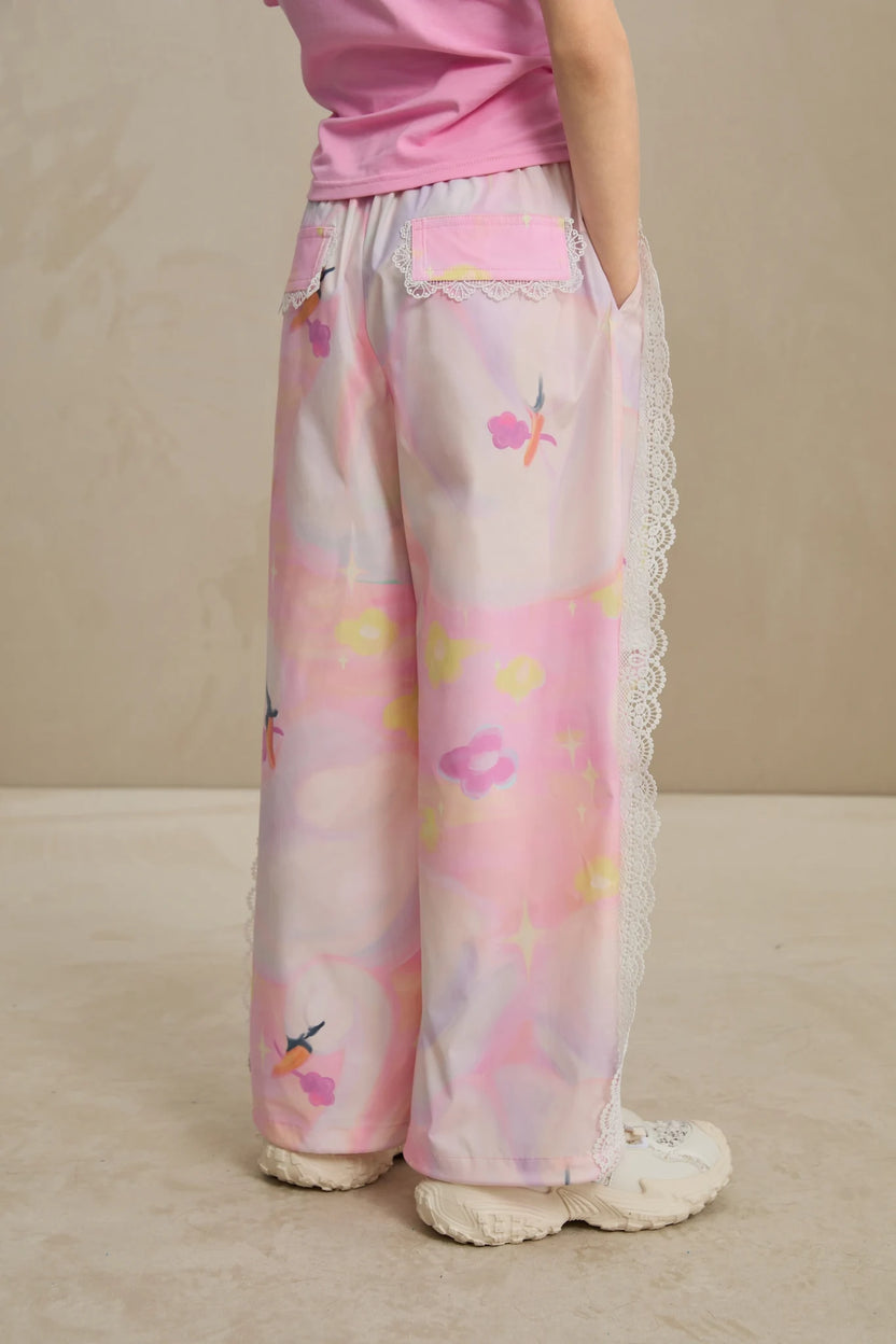 Swan Dream Parachute Pants with Lace Panels by Poco Blush, image 7