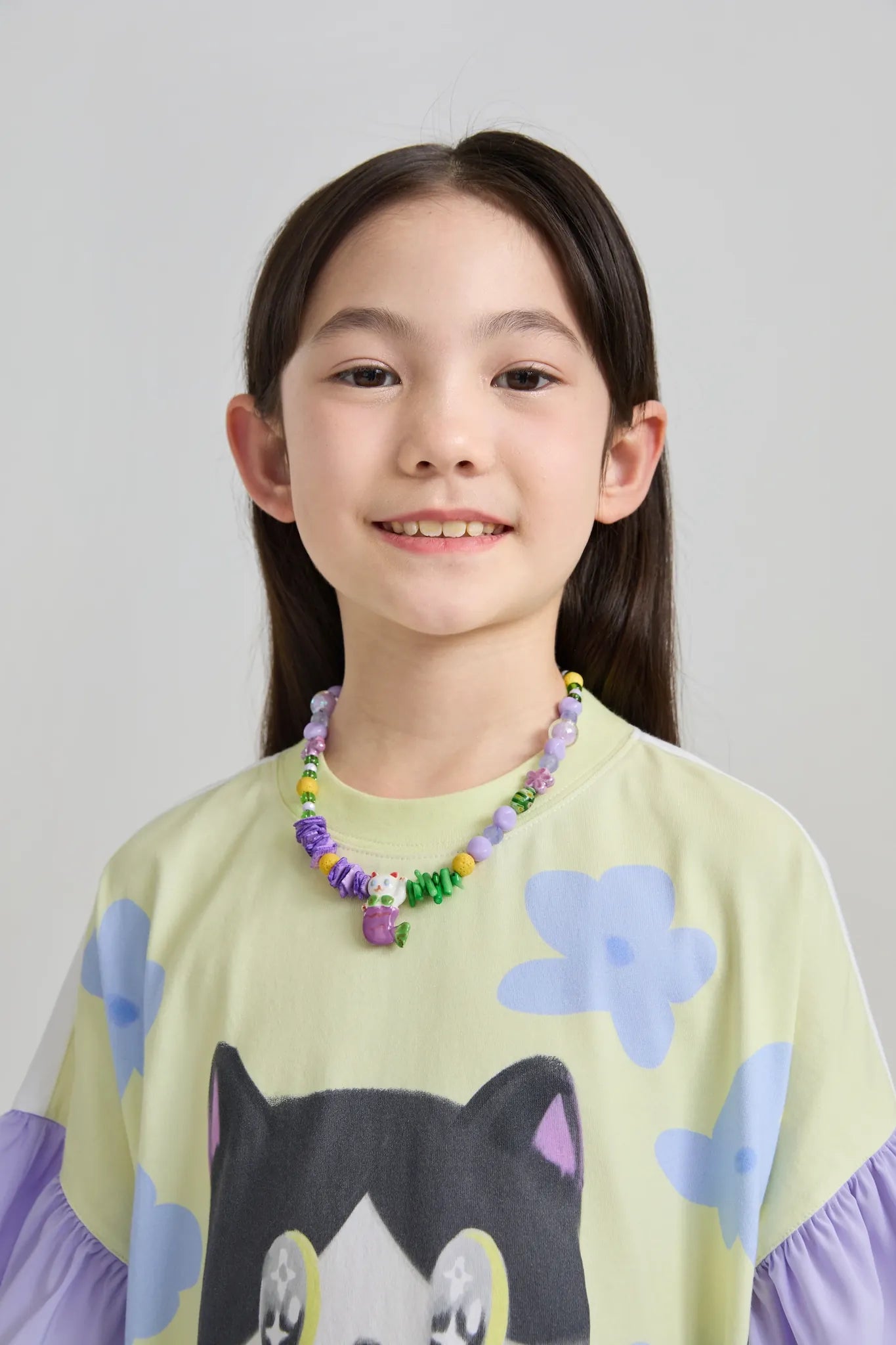 Poco Blush Mermaid Cat Shell Charm Bracelet and Necklace Set