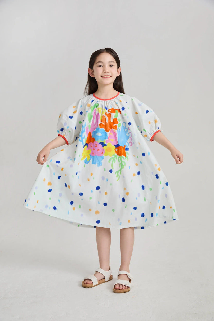 Coral-Reef Twirl Dress by Poco Blush, image 3